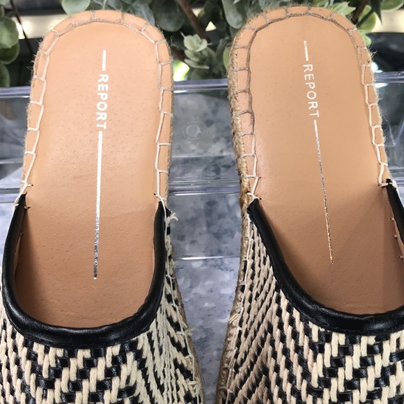 Report Claude Natural & Black Weave Espadrille Slides Women’s 9M☀️Like NEW☀️ - Picture 4 of 8